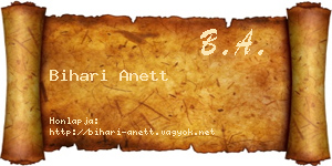 Bihari Anett névjegykártya